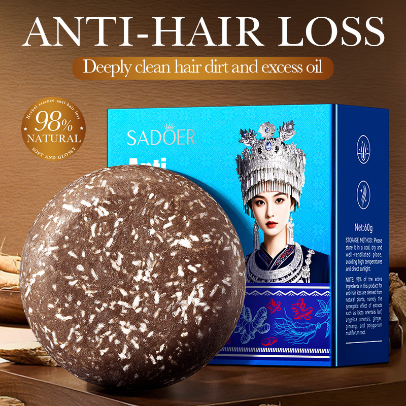 Bar Soap Shampoo Solid - Oriëntaalse Hmong Traditionele Anti-Haaruitval en Roos